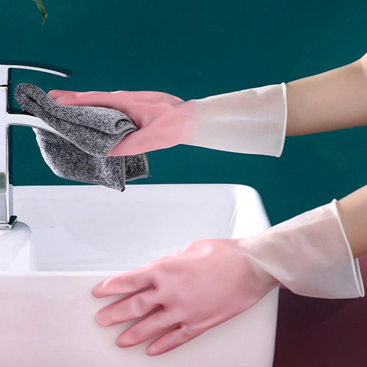 Women's Durable Latex Dishwashing Gloves - Waterproof Household Cleaning