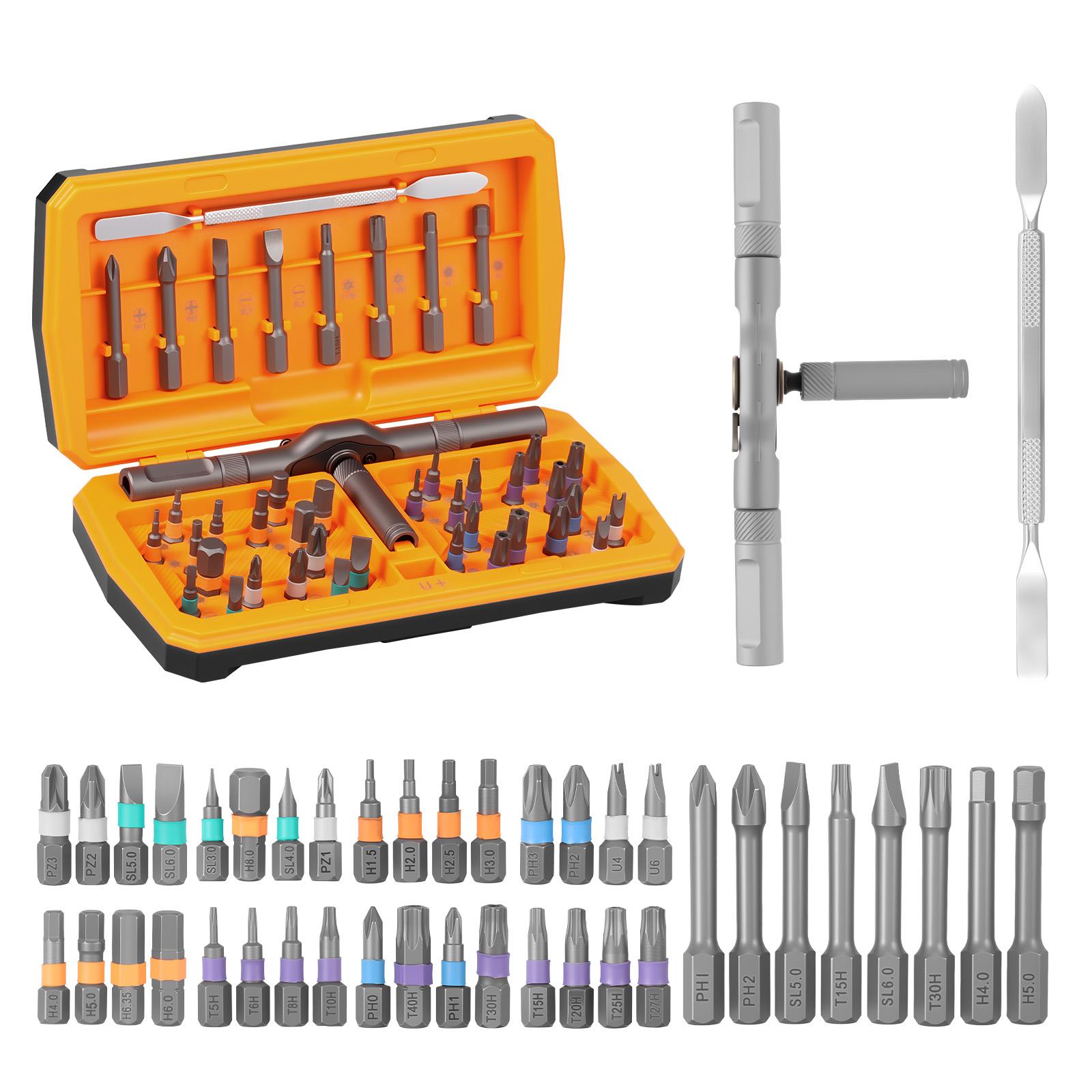 

43in1 Ratchet Screwdriver Set Magnetic Screwdriver Repair Tools Set with Handle Multifunctional Screwdrivers for Assembly Repair оранжевый