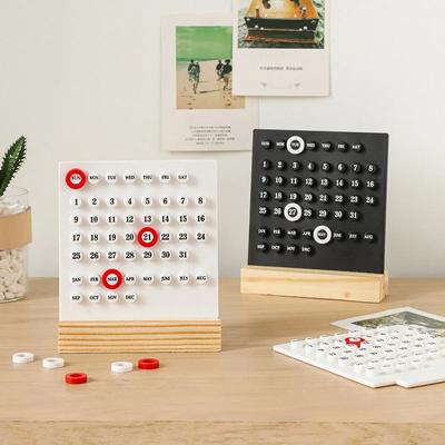 Kreative Acryl Holz Basis Handgemachte DIY Schreibtisch Kalender Büro Desktop Home Dekoration Digitale Kleine Ornamente Schießen Requisiten