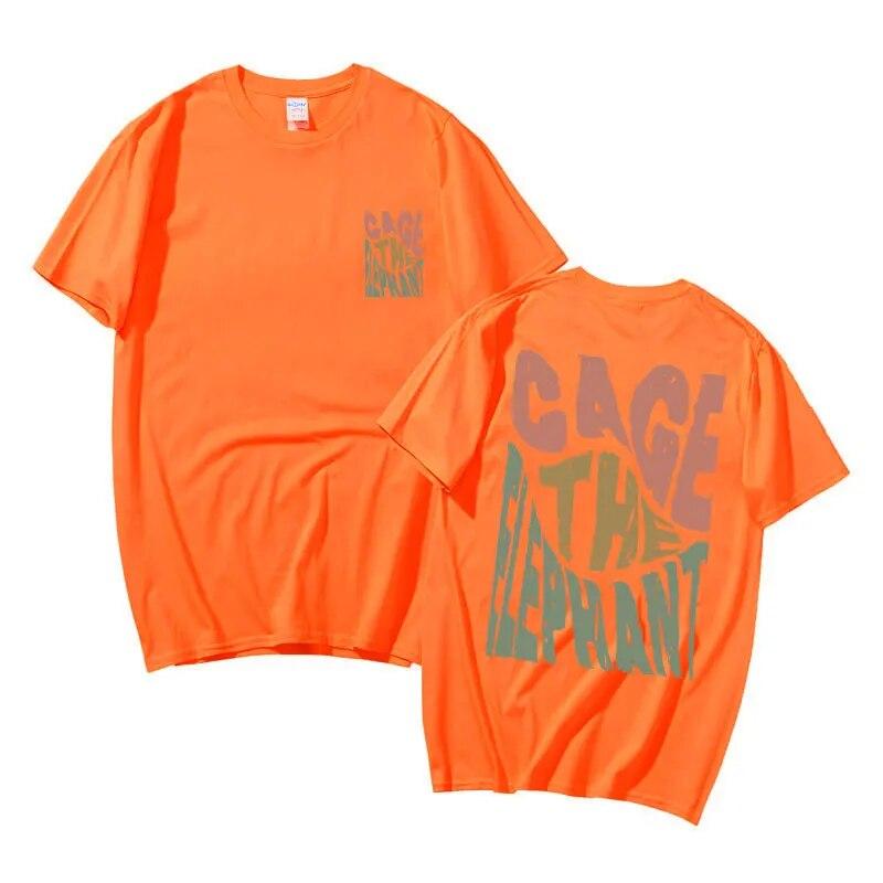 Cage The Elephant Pritn Double Sided Print Tshirt Unisex Hip Hop Harajuku Loose T Shirt Unisex Women Fashion Pure Cotton T-shirts
