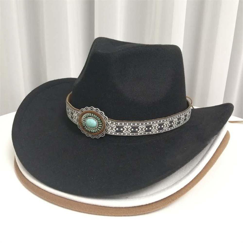 Cotton Sun Protection Knight Hat Wide Brim Cowgirls Visor Cap Adjustable Tibetan Hat  Men