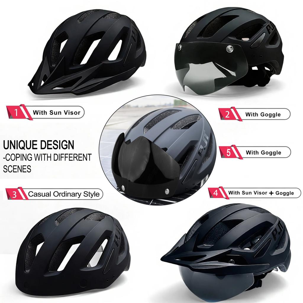 Pjt New Cycling Helmet Light Road Mtb Mountain Bike Bicycle Goggles / Sun Visor Helmet L For Men Women Sun Visor Bicycle Helmet