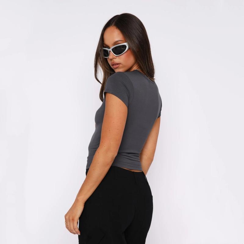 Y2k Clothes Crop Tops Summer 2024 Vintage Harajuku T-shirts Solid Color Aesthetic Clothing Women Tube Tops