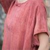 Johnature Women Vintage Dresses Chinese Style O-Neck Short Sleeve Cloths Summer Tie-dye Long Dress