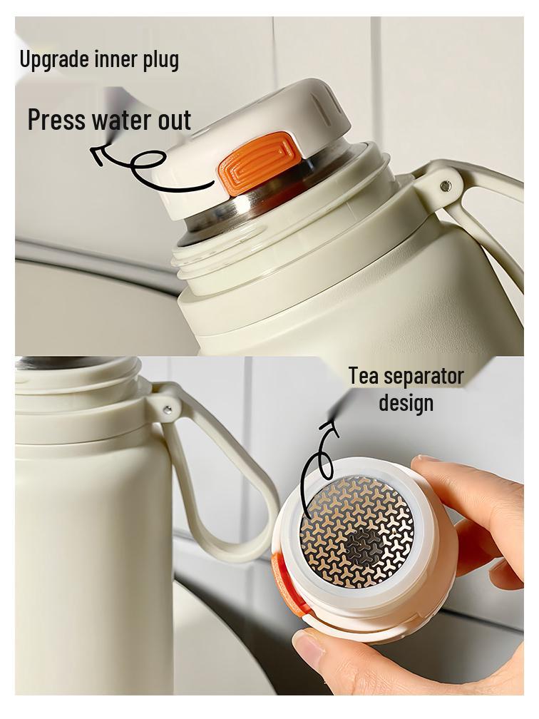Stylish Stainless Steel Insulated Travel Cup with Tea Strainer