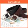 Color Simple Solid Silver Square Buckle Womens Belt Casual And Versatile