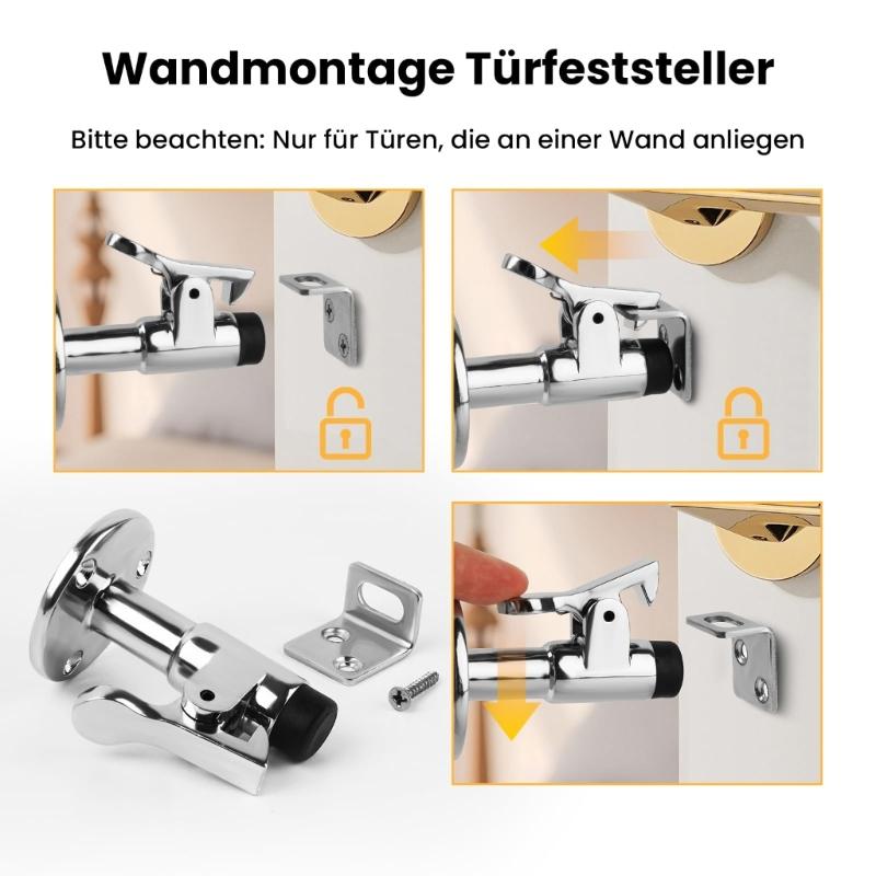 Wall Mounted Door Stop Stainless Steel Door Stop Windproof Magnetic Door Stoppers for Boats Yachts Boats Accessories Marine Hardware