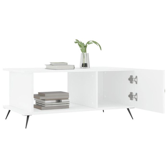 VidaXL Table basse blanc 90x50x40 cm bois d'ingénierie 829460