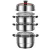 SuLe 304 Stainless Steel 32cm 4-Layer Induction Steamer Pot