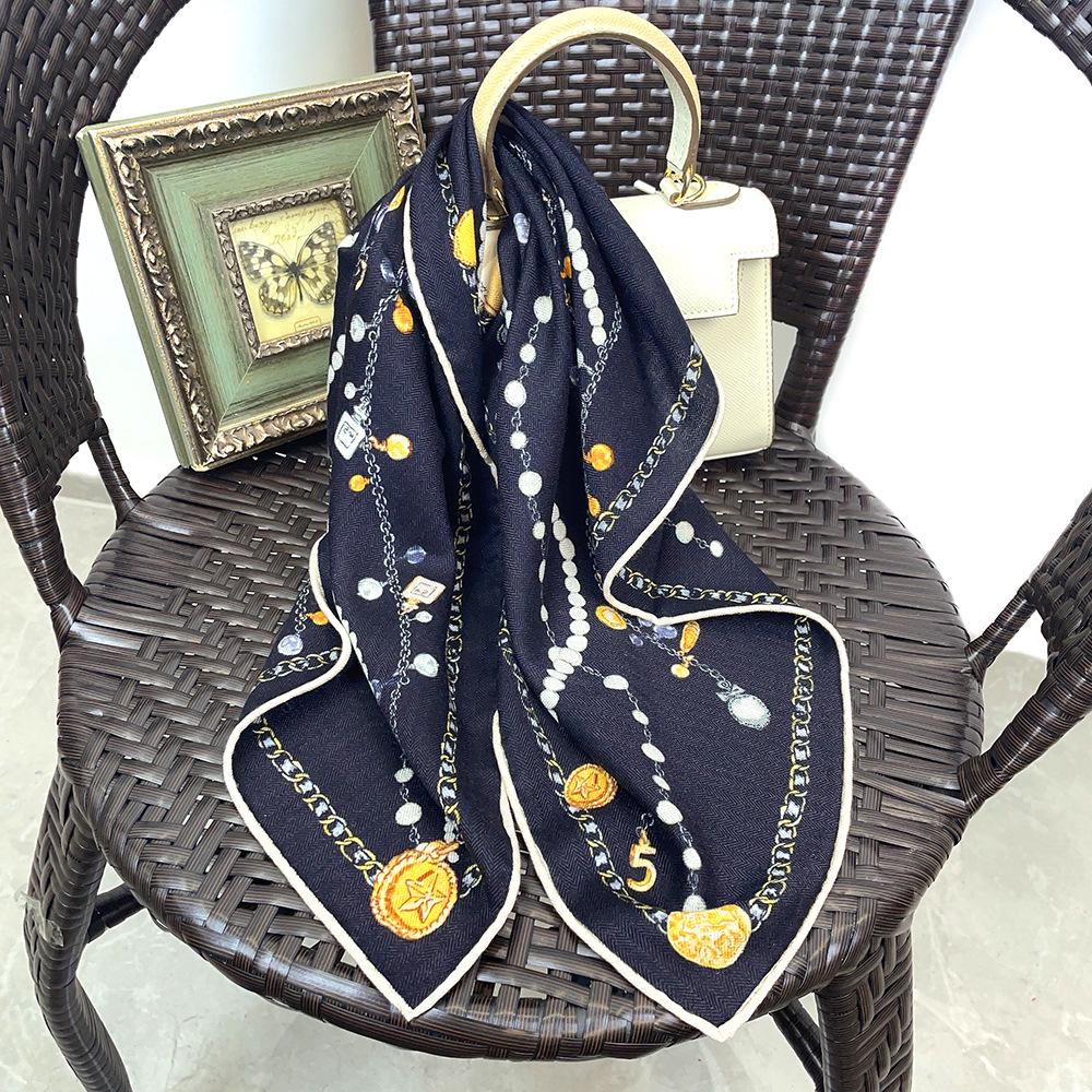 2025 Dual-Color Silk Wool Scarf with Hand-Rolled Edge - Light Luxury Style Shawl