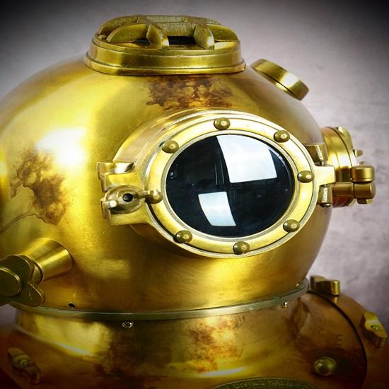 Винтажный шлем для дайвинга Mark V Военно-морской шлем для дайвинга 1897 Латунь Медь
