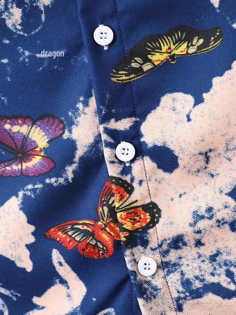 Boys' Floral Short-Sleeve Cardigan & Shorts Set - Summer Beachwear