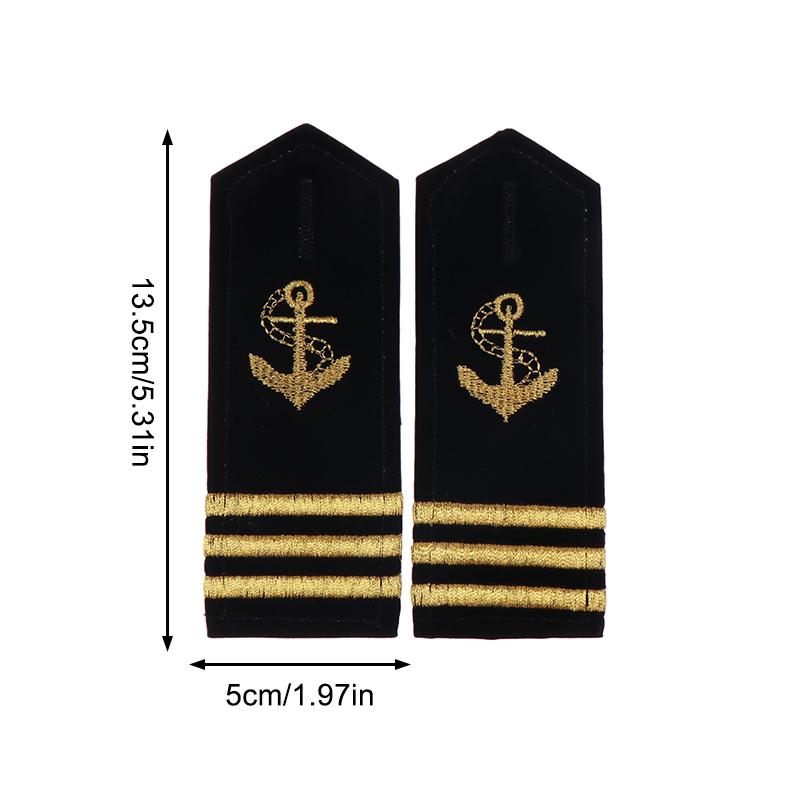

1Pair Clothing Decoration Epaulettes Crewman Epaulets Craft Shoulder Badges With Gold Stripes Diy Clothes Decor Accessories