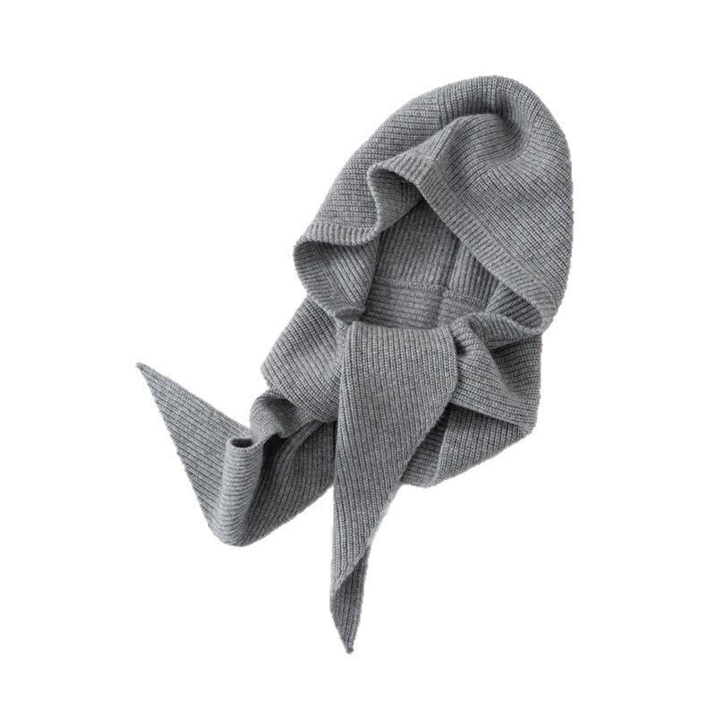 Korean Balaclava Bonnet Beanies Autumn Winter Warm Hat Scarf One-piece Thickened Knitted Hat Neck Protection Winter Accessories