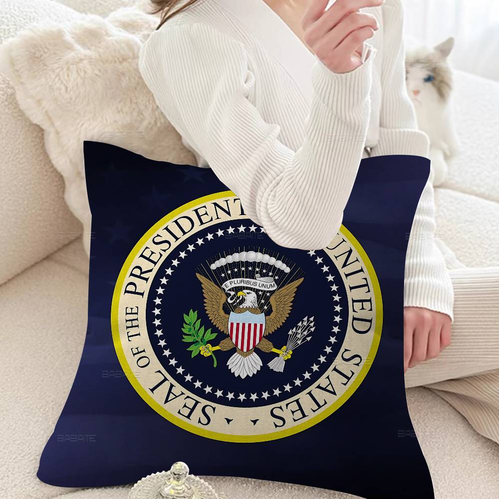 S-Seal of The P-President 45*45cm Cushion Cover Pillow Cover Decor Pillowcase Home Pillowcase for Couch Pillow