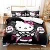 Carino set biancheria da letto Hello Kitty Angelo Federa Anime Giapponese Biancheria da letto Copripiumino Stampato 3D Copripiumino Regalo per Bambini Bambino