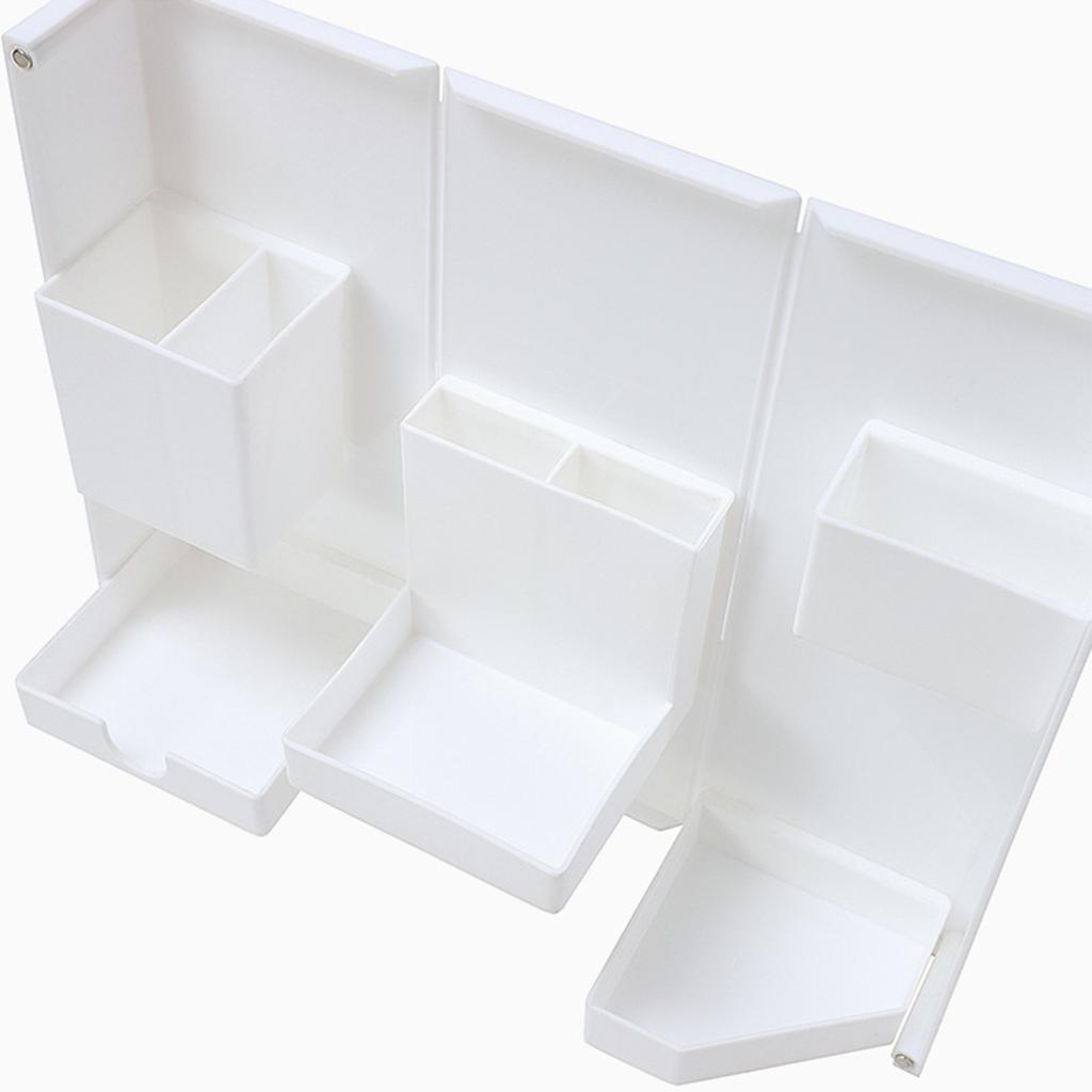 Folding Standable Stationery Box Office Pencil Holder Desktop Magnetic Plastic Makeup Case