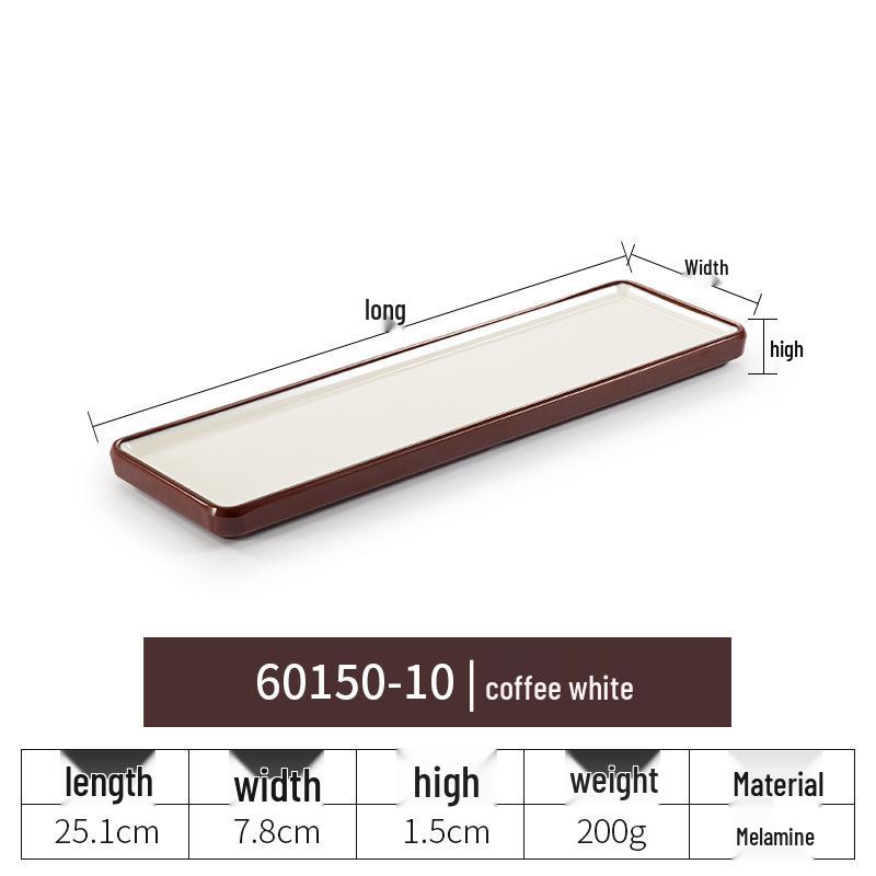 Rectangular Faux Porcelain Melamine Sushi Platter - Artistic Dishware for Hotels and Restaurants