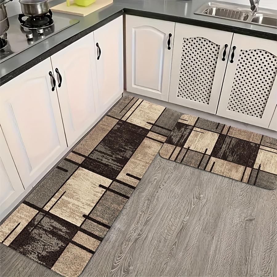 Moderne braune geometrische Küchenmatten-Dekoration rutschfeste Flur-Balkon-Waschküchen-Teppiche Badezimmer-Fußmatte Schlafzimmer-Türvorleger-Dekor