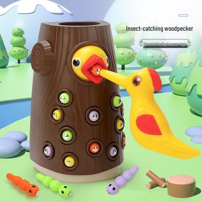 Douyin Magnetic Woodpecker Puzzle: Early Education Fishing Game for Kids
