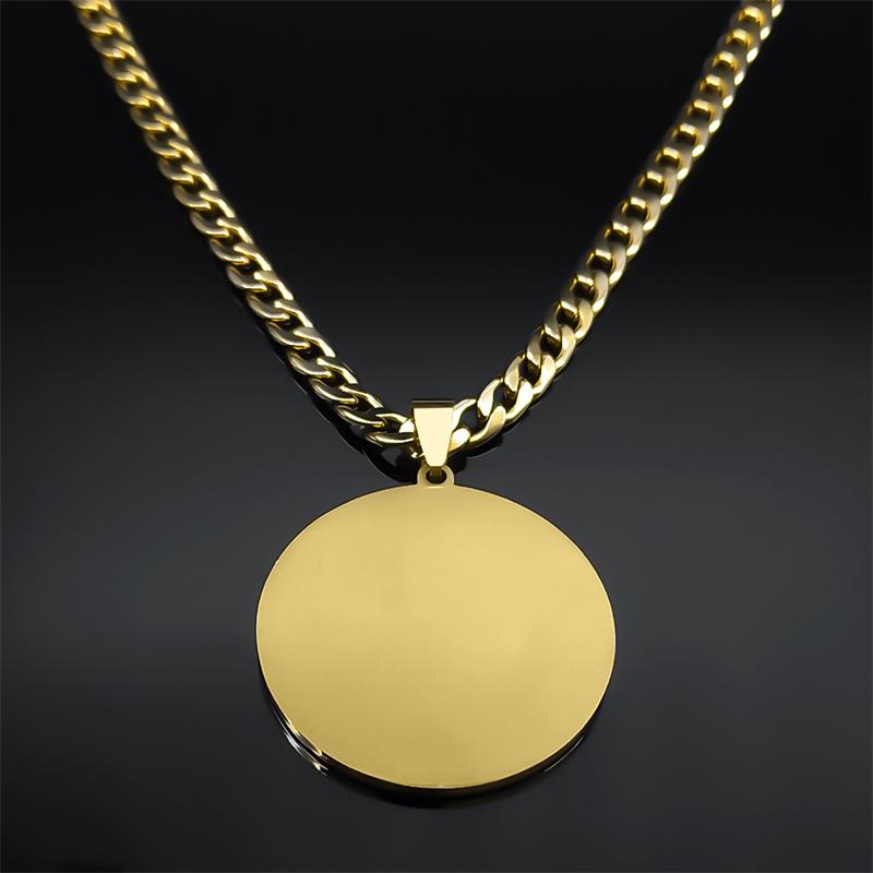 Tetragrammaton Hebrejský Je Pentagram Náhrdelník pro Muže Nerezová Ocel Křišťál Zlatá Barva Amulet Náhrdelníky Šperky Dárek NZZZ499