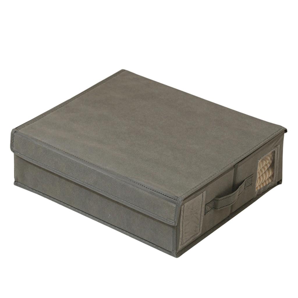 Foldable Bedding Organizers Box Zippered Storage Bin Accessory for Bed Sheets and Blankets in Nonwovens Fabric