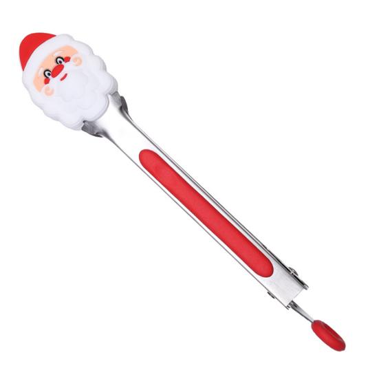 Szczypce do jedzenia ze stali nierdzewnej, szczypce do grillowania steków BBQ z silikonowymi końcówkami, szczypce do serwowania sałatek na przyjęcia bożonarodzeniowe, do użytku wewnątrz i na zewnątrz