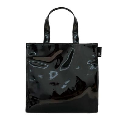 SQUARE Small Tote Bag Sub Bag Lunch Bag Synthetic Leather 1056 01 [Rootote] LT.Square.Classic-B Women's Enamel-Black