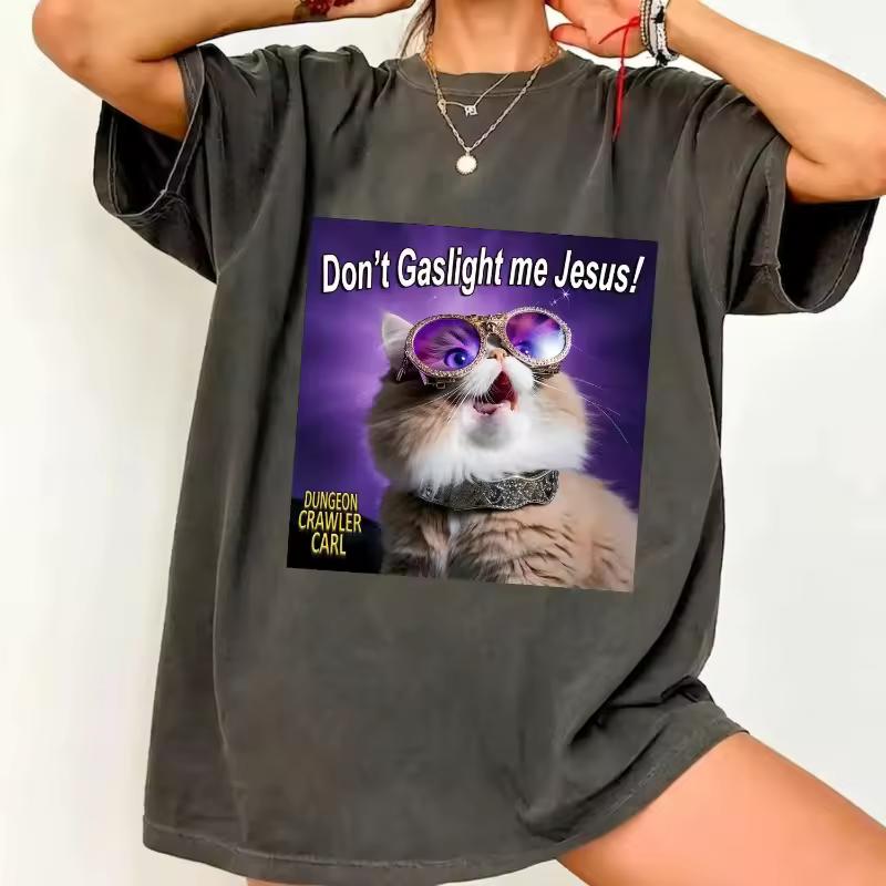 Funny Don't Gaslight Me Jesus Shirt, Dungeon Crawler Carl T shirt, Princess Donut Tee, Fantasy Bookish Fan gift for book lovers