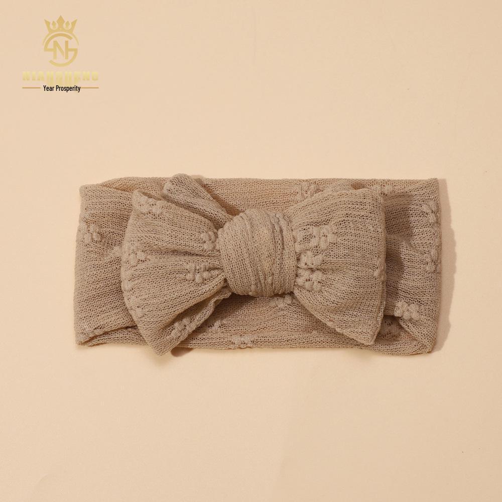 Newborn Princess Embroidered Bow Mesh Headband for Girls