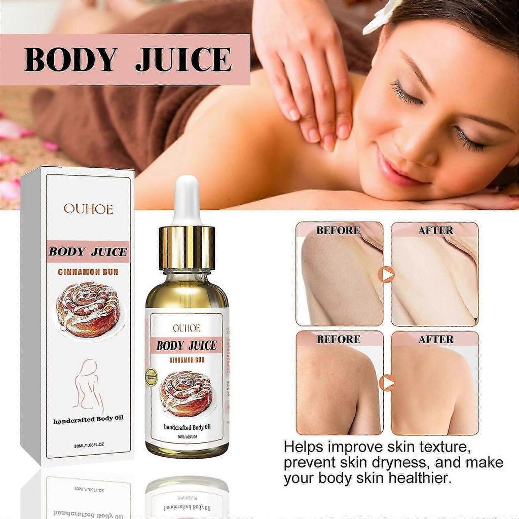 Body Oil, Body Juice Oil, 30ml Body Juice Oil Cinnamon Bun, Cinnamon Bun Body Oil, Moisturizing Body Oil For Dry Skin