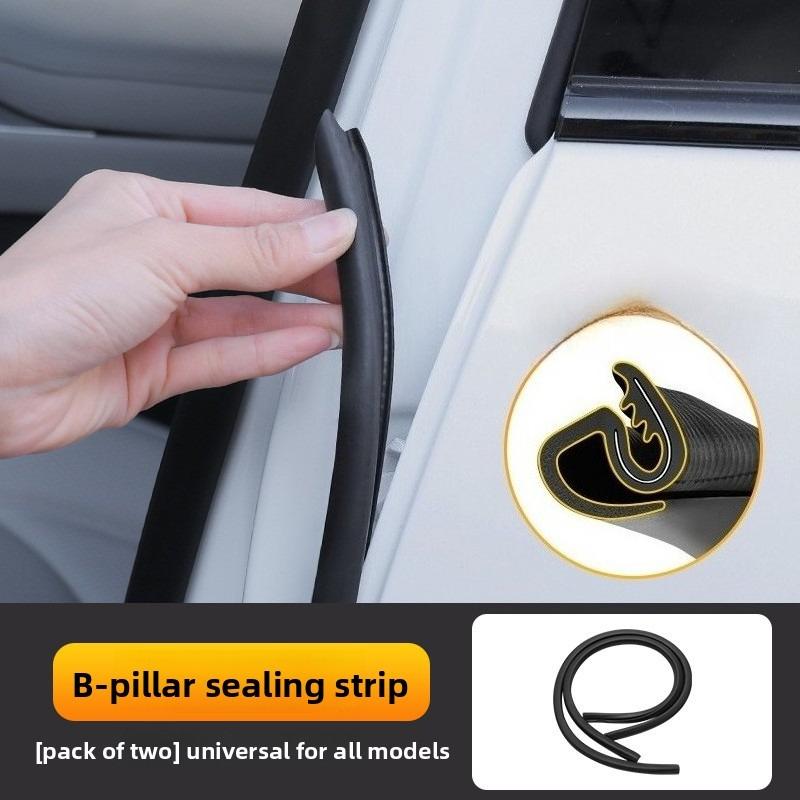 2pcs Car Rubber Weatherstrip Car B-pillar Sealing Strip with Steel Bar Car Door Edge Seal Strip Sound Insulation Sealing Strips