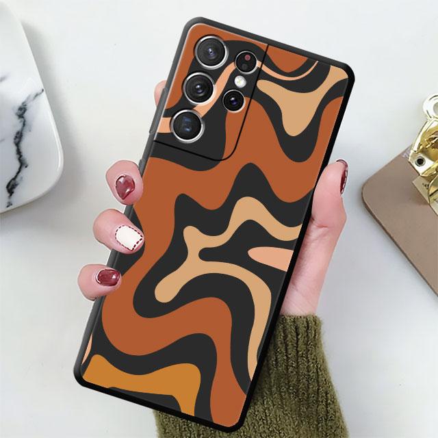 Silikon Swirl Abstraktes Muster in Beige und Salbei TPU Hülle Funda für Huawei 8i Y7 Y90 Y70 Plus Y8s Nova 9 SE 8 10 10 Pro Y6 Y9