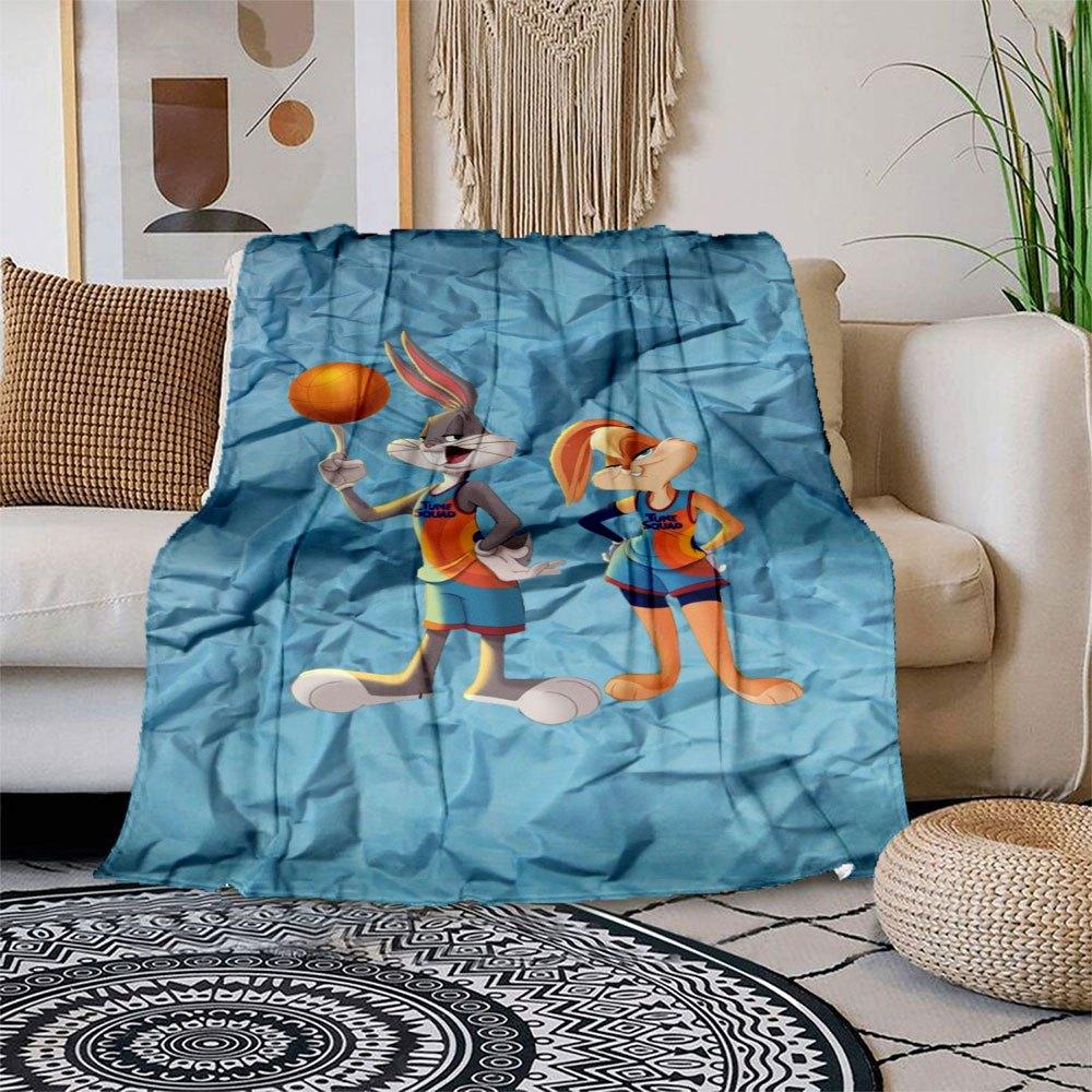

Tune Squad Basketball Jersey for Kids - Cartoon Bunny Sports ShirtBlanket Flannel Throw Blanket for Sofa, Bed, Travel, Camping, Office 100x150cm