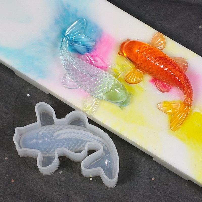1Pcs 3D Koi Fish Carp Mold Cake Chocolet Baking Mold Cake Decoration Mould Silicone Jelly Handmade Mold