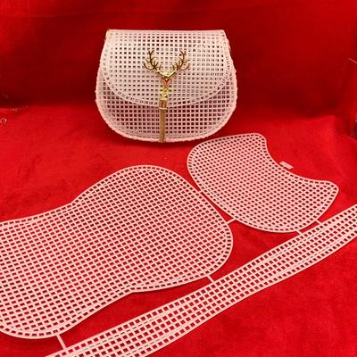 1 Stück Hufeisenbeutel Mesh Stricken Futter Weben Kunststoff Mesh Blatt Zubehör Samt