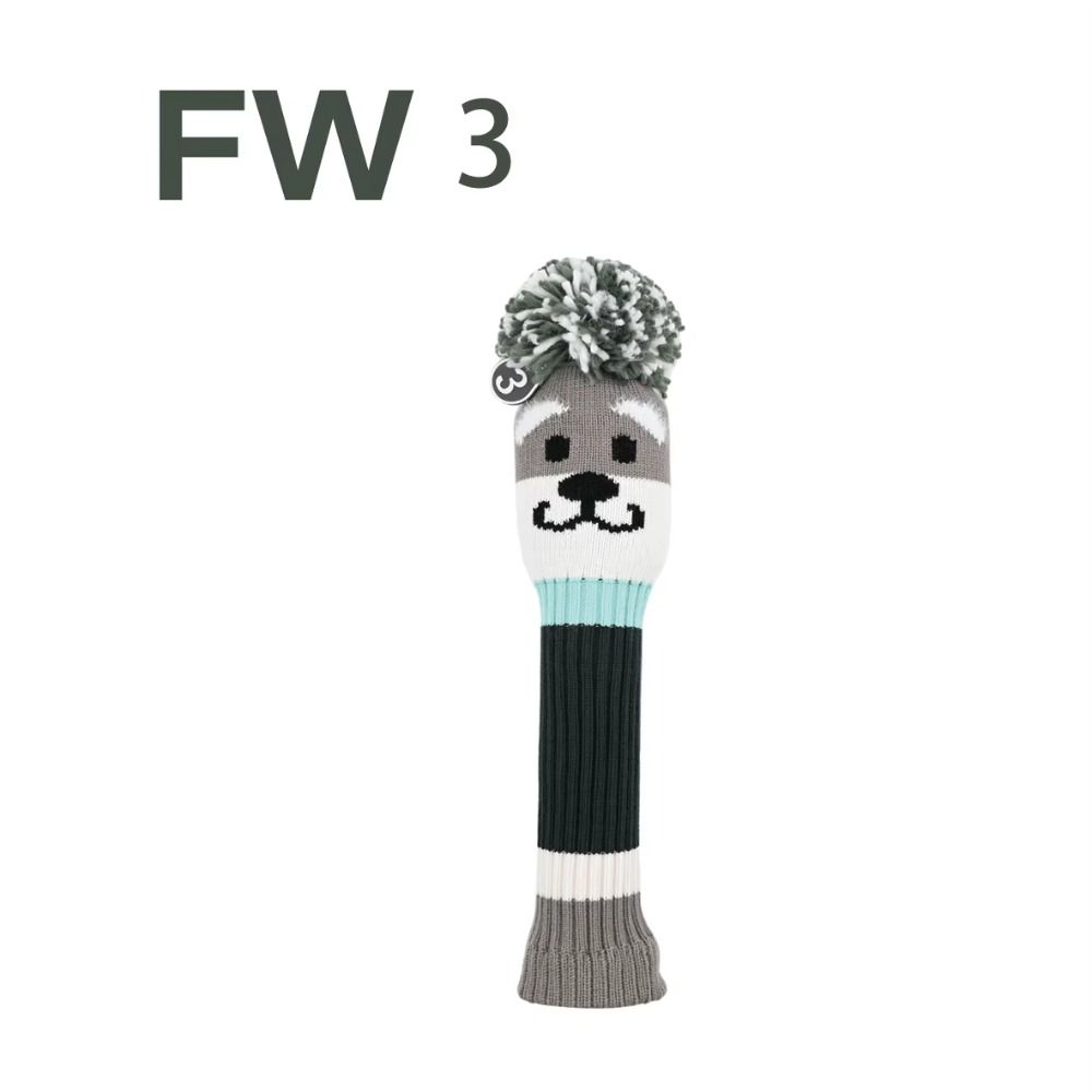 Schnauzer Designed Golf Club Headcover Soft and Durable Golf Knitted Sock Covers for Driver