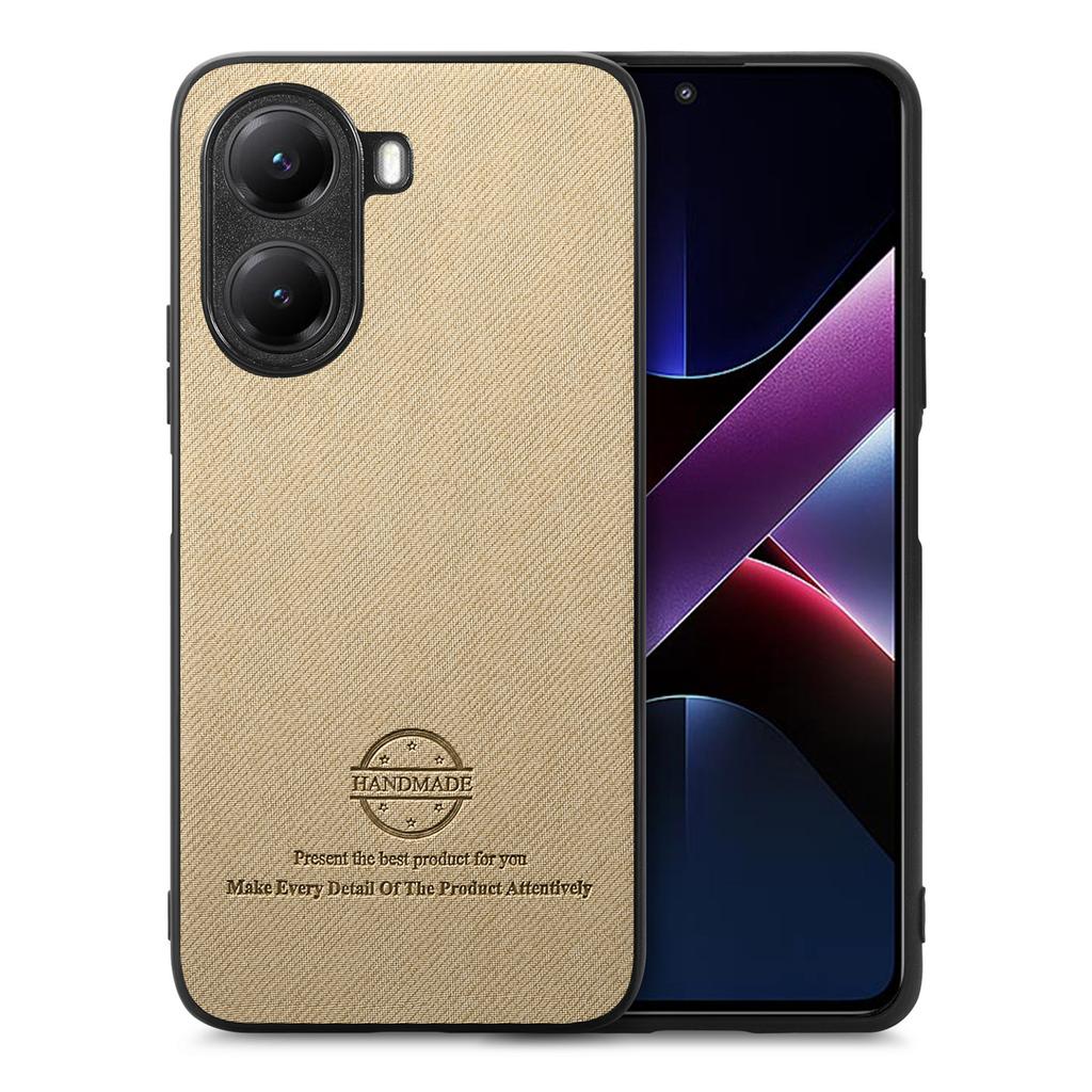 For Xiaomi Redmi Turbo 4 5G/Xiaomi Poco X7 Pro 5G Leather Phone Back Cover with Cloth Texture