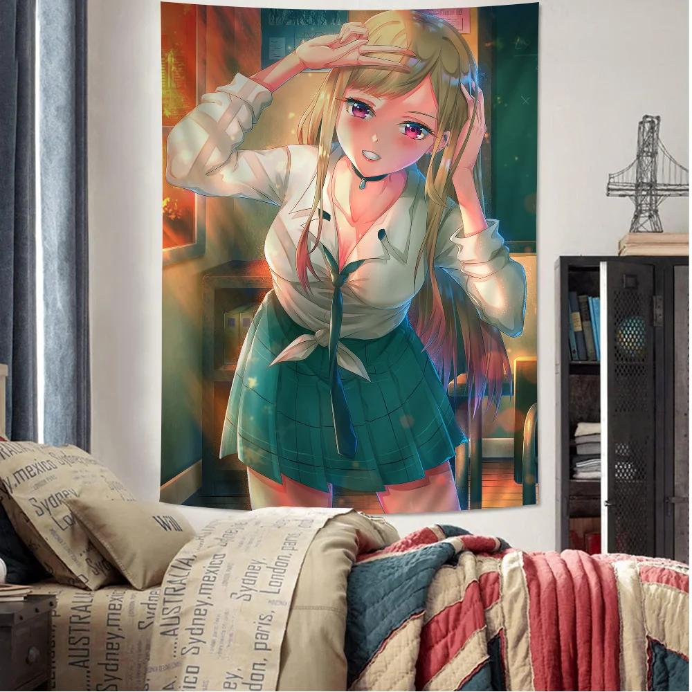 Marin Kitagawa Buntes Wandbehang-Gobelin Heimdekoration Hippie Bohème Dekoration Divination Wandkunst Dekor