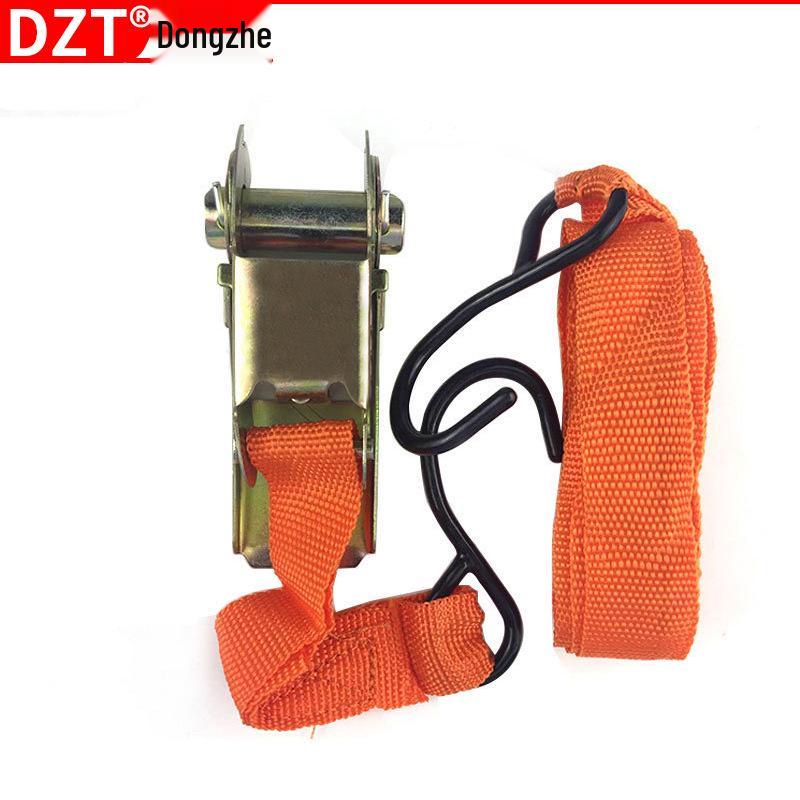 15" Tie-Down Strap with Double Hook Ratchet Tightener, 25mm Wide.