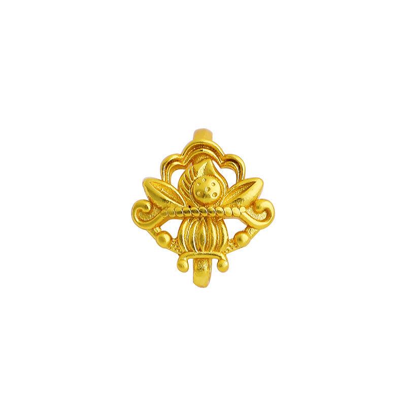 Gold-Plated Baojin Flower Buckle: Wealth & Bloom DIY Accessory