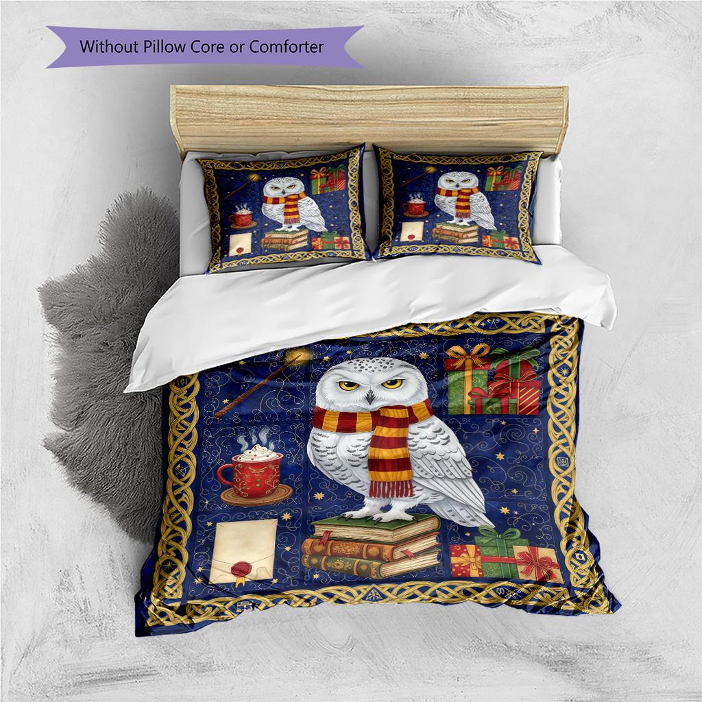 Cartoon-Muster Bettwäsche Steppbett-Set Bettbezug Kissenbezug Heimdekoration Geburtstagsgeschenk (1 Bettbezug + 2 Kissenbezüge, ohne Füllung)