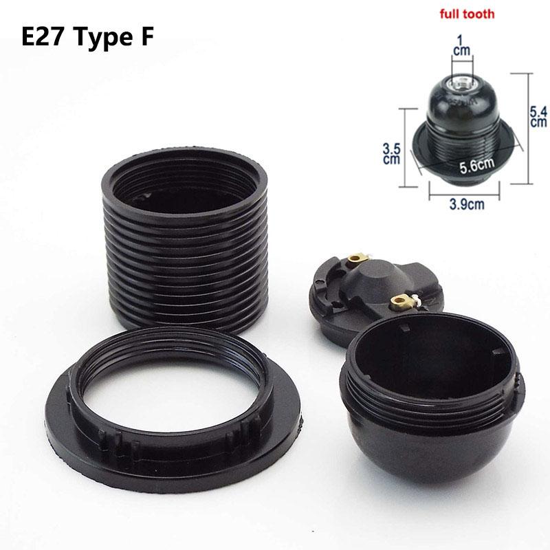 

2 шт. патроны для ламп черного цвета E27 E14 полузубчатый винт настольная лампа основание подвесной патрон замена вилки патрон для лампы светильники E27 Type F чёрный