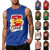 Men Sleeveless Tank Top Spain 2026 Graphic Print Casual Sportswear Muscle Fit Summer Vest Lightweight Breathable Fabric