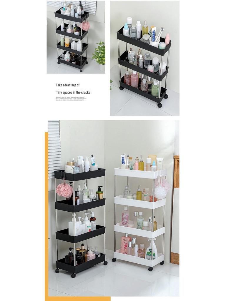 Portable Multi-Layer Bathroom & Kitchen Storage Trolley