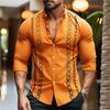 Fashion Lapel Shirt Striped Plaid Blue Green Shirt Tiger Totem Black White HD Pattern Cuban Broken Collar Fashion Popular