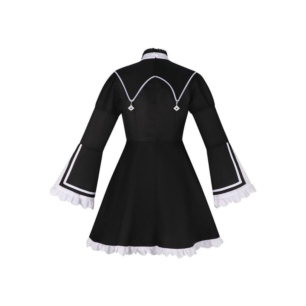 Shinonome Ena Nonnen-Cosplay-Kleid Project SEKAI Colorful Stage Gotisches Glockenärmel-Schleifen-Choker Schwarz-Weiß Geschwister-Kostüm Anime-Spiel