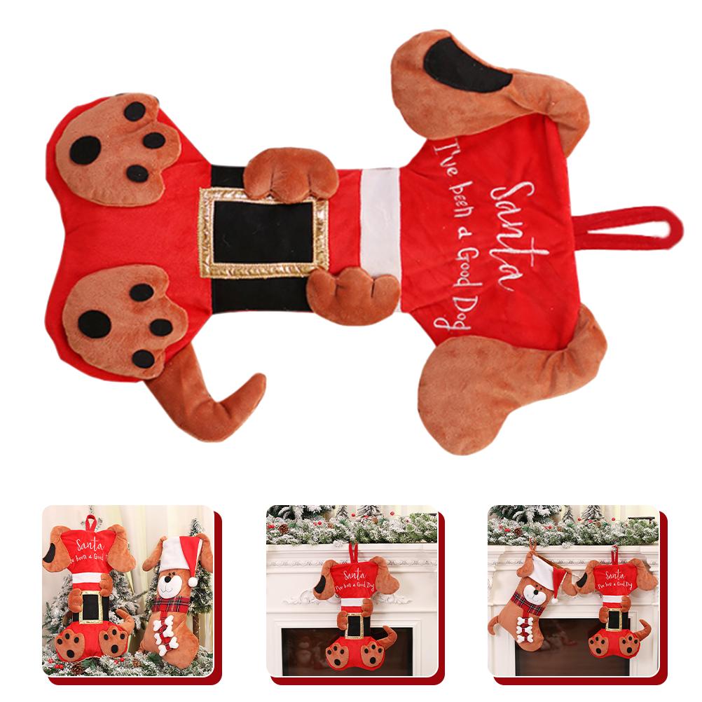 

Bones Christmas Stocking Sock Gift Bag Xmas Hanging Socks Party Tree Stockings Pendant Decor Candy 49X25CM