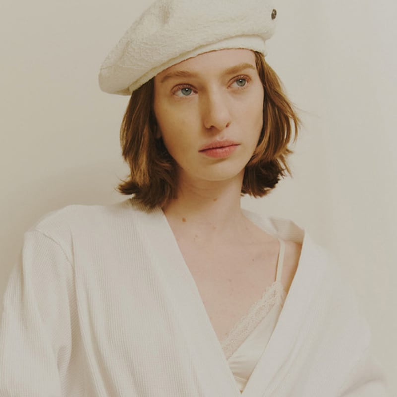 Poesiedame [The Shelter] Crinkle Beret In Ivory