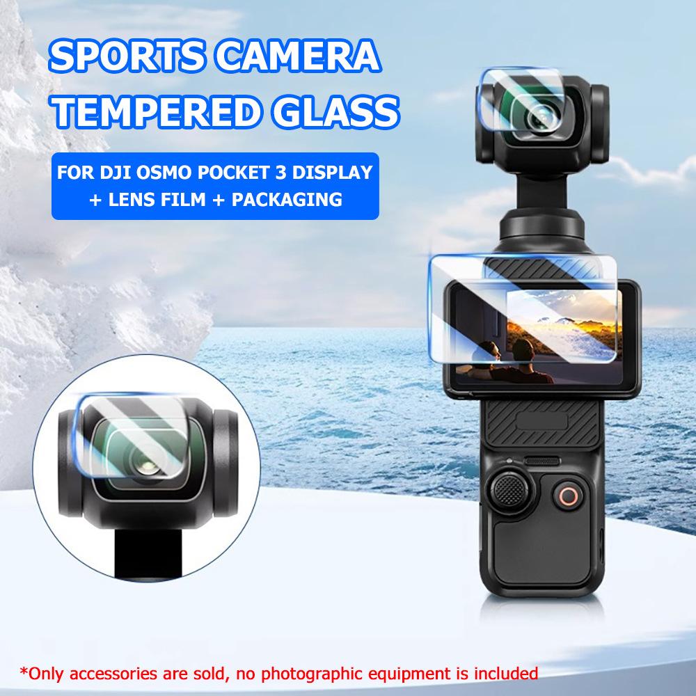 Suitable for DJI Action Camera Osmo Pocket3 Screen Protector Film Lens Display Tempered Film